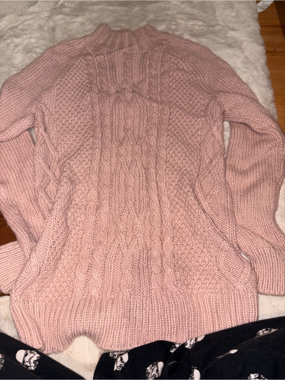 Isabel Maternity by Ingrid & Isabel Pink Cable Knit Turtleneck Sweater